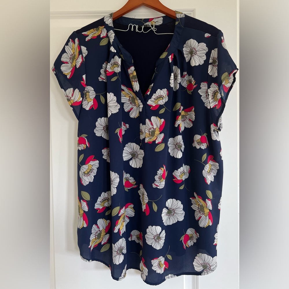 Papermoon Vivier Short Sleeve Mixed Material Blouse